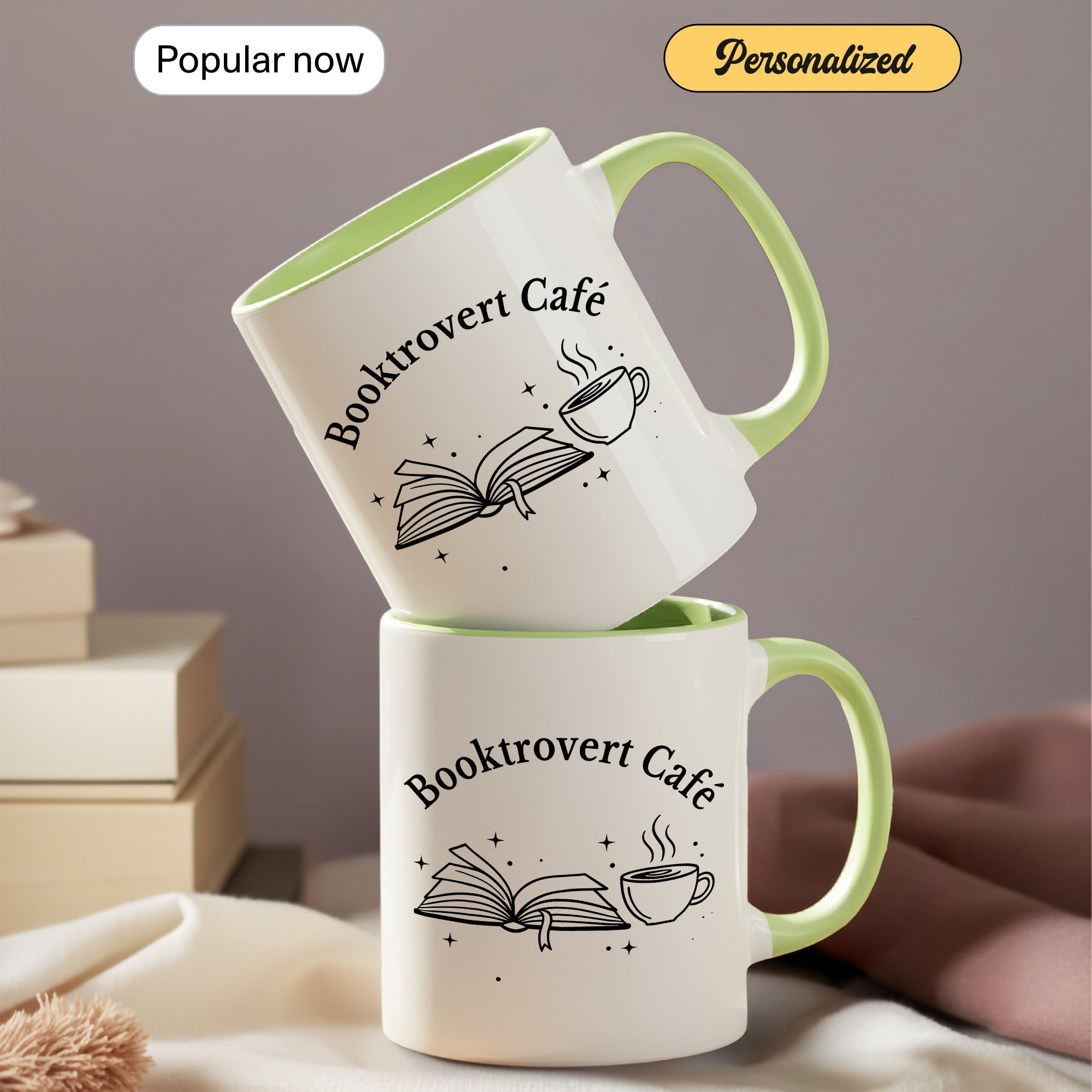 Booktrovert Cafe Mug – Book Lover Coffee Cup – Introvert Reader Gift – Multi Color Ringer Mug 11oz 15oz |mug 102