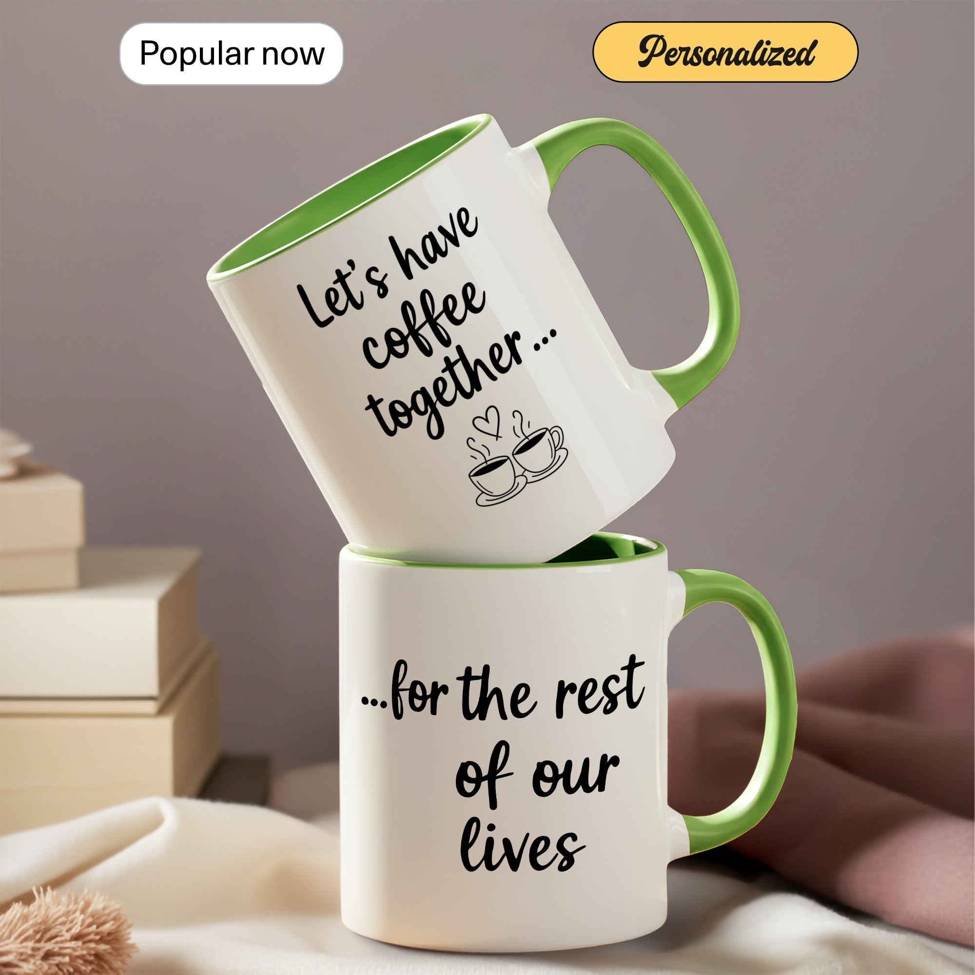 Let’s Have Coffee Together Mug – Cute Couple Coffee Cup – Romantic Gift – Boyfriend Girlfriend Mug 11oz 15oz |Mug 145