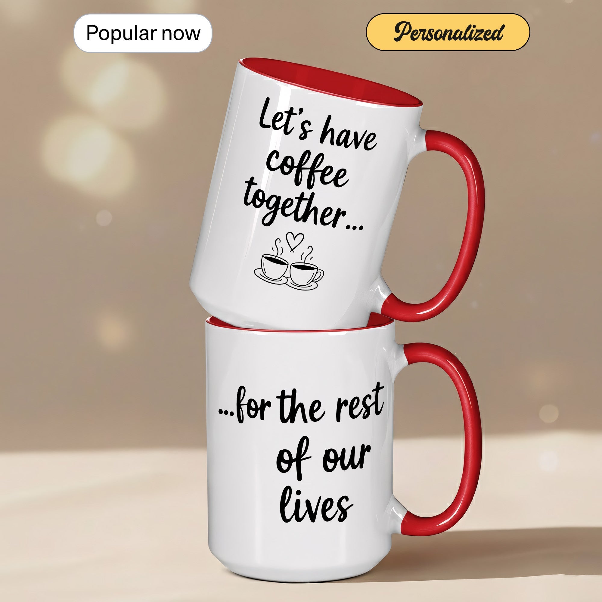 Let’s Have Coffee Together Mug – Cute Couple Coffee Cup – Romantic Gift – Boyfriend Girlfriend Mug 11oz 15oz |Mug 145