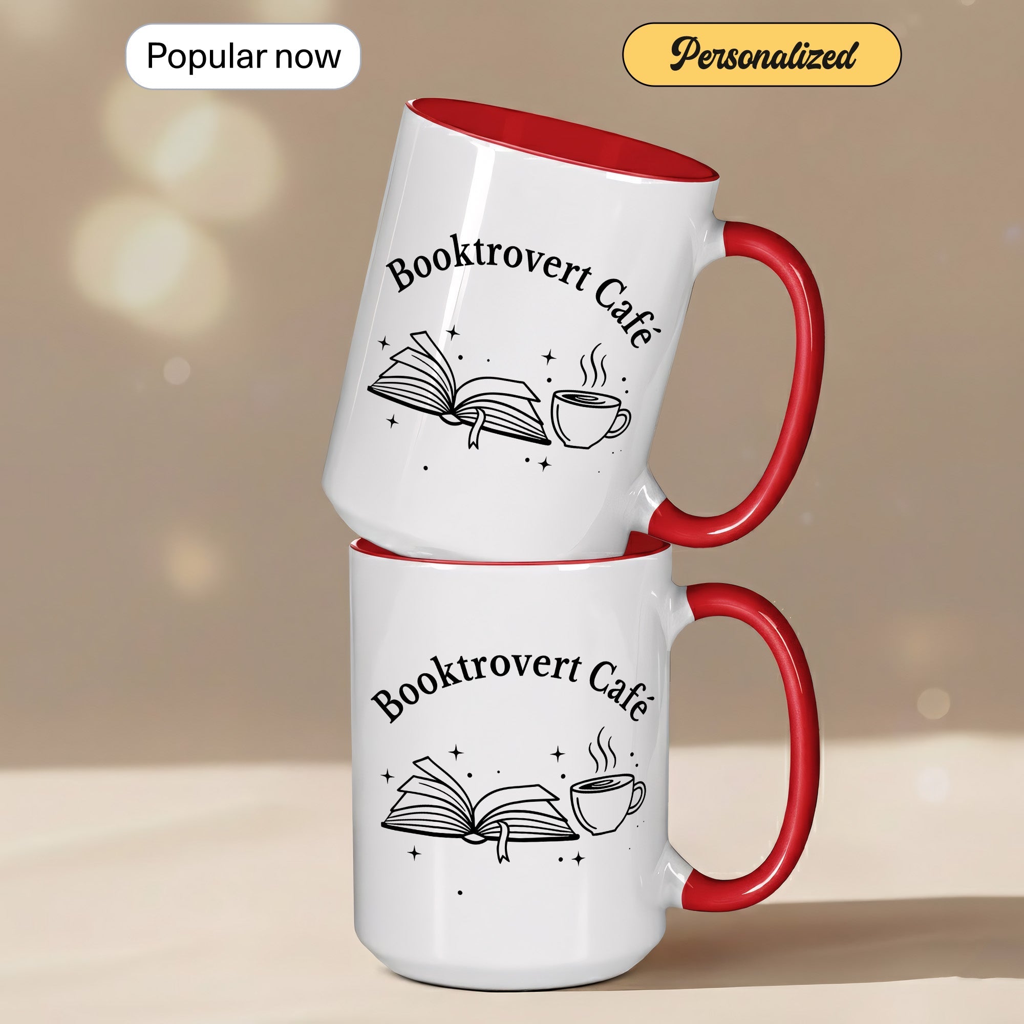 Booktrovert Cafe Mug – Book Lover Coffee Cup – Introvert Reader Gift – Multi Color Ringer Mug 11oz 15oz |mug 102