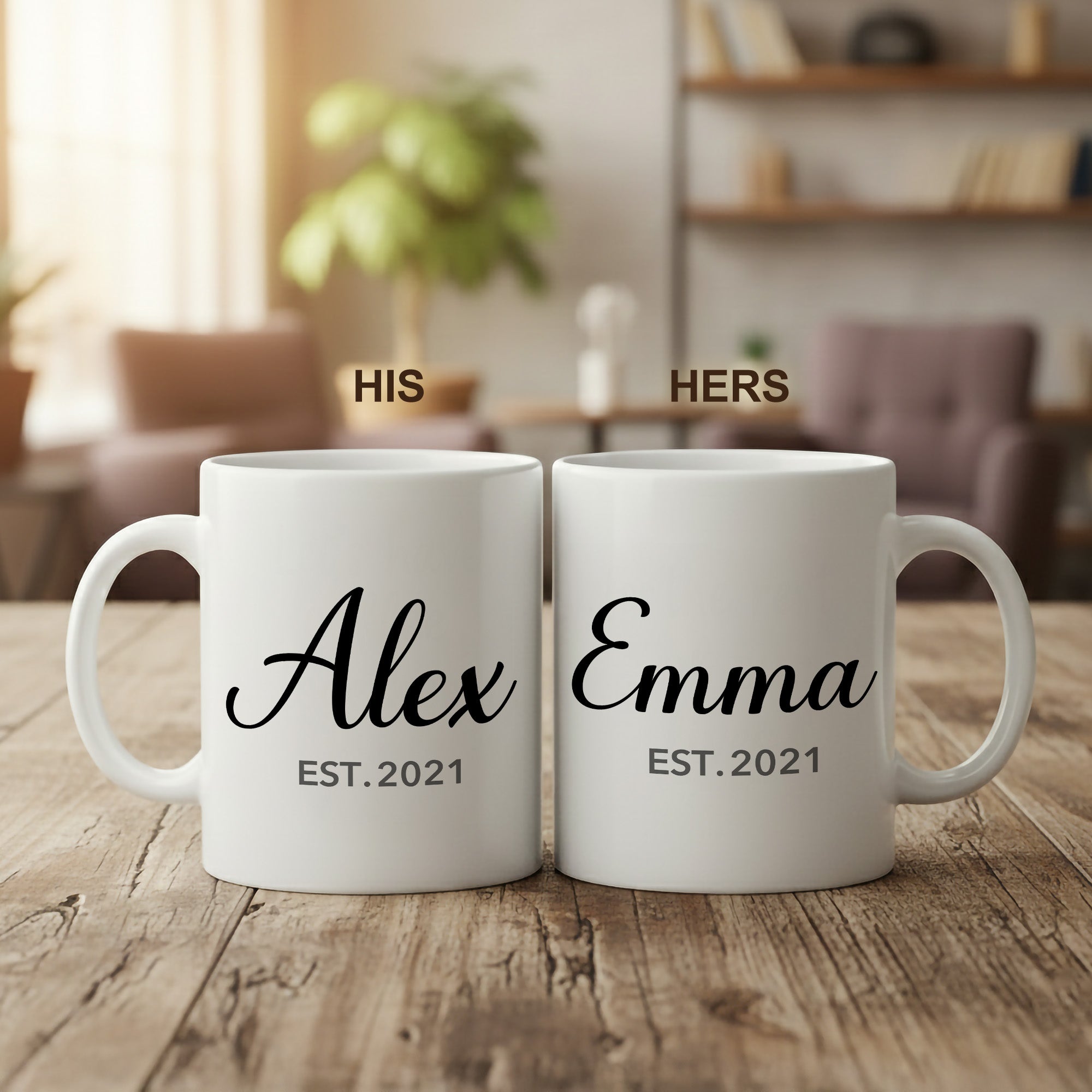 Personalized Name Mug – Custom Established Year Coffee Cup – Minimalist Custom Gift – 11oz 15oz Ringer Mug | Mug 148