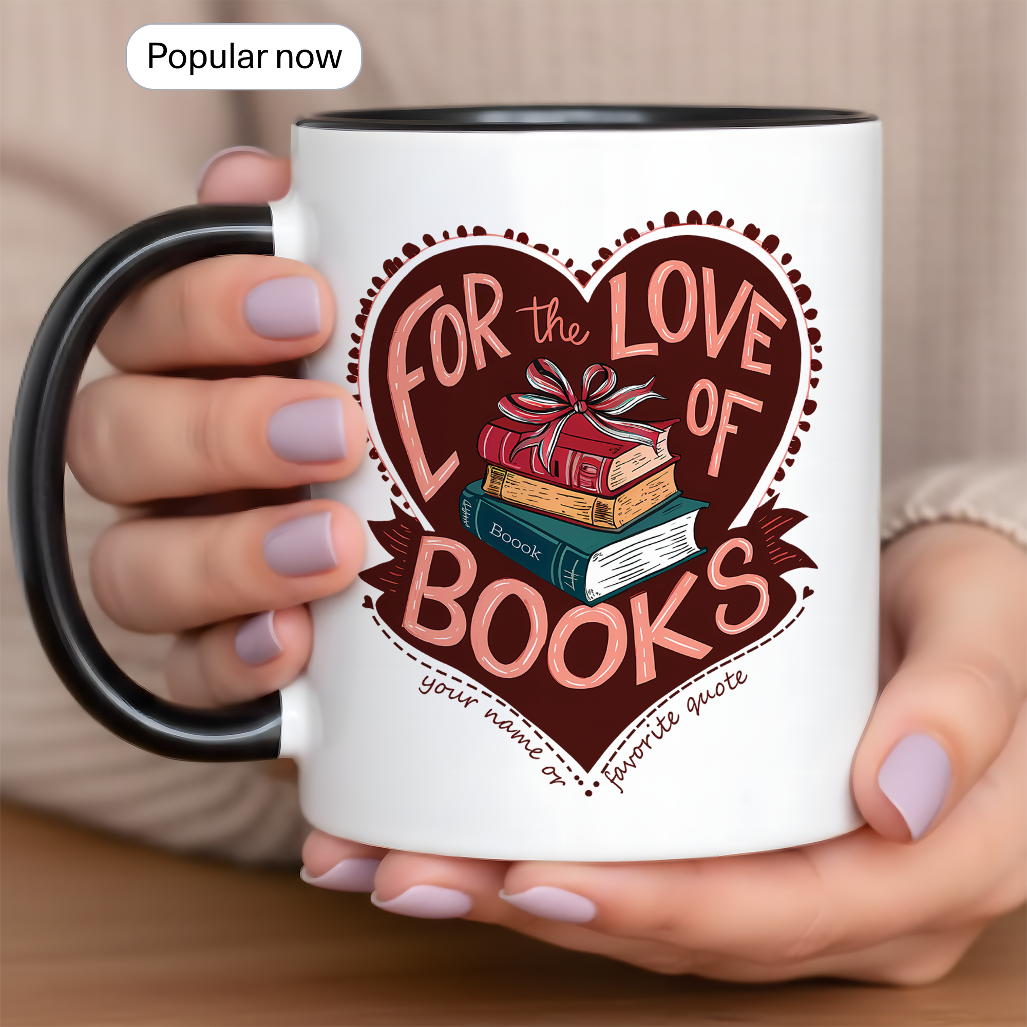 For The Love Of Books Mug – Book Lover Coffee Cup – Reader Gift – Bookworm Aesthetic Mug – 11oz 15oz Ringer Mug |Mug 139