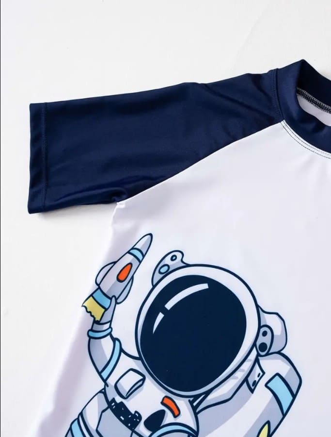 Space Themed Jersey Shorts Set for Kids