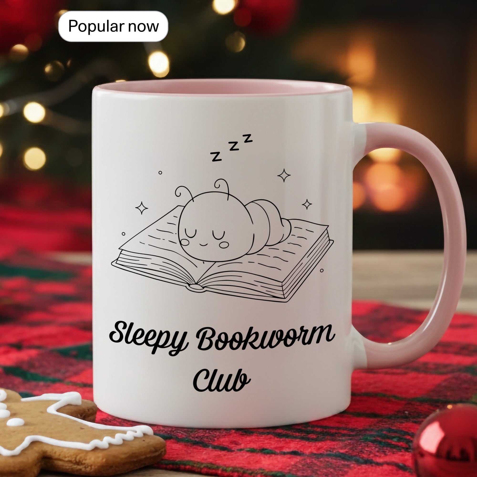 Sleepy Bookworm Club Mug – Cute Book Lover Coffee Cup – Cozy Reader Gift – Ringer Mug 11oz 15oz |mug 101