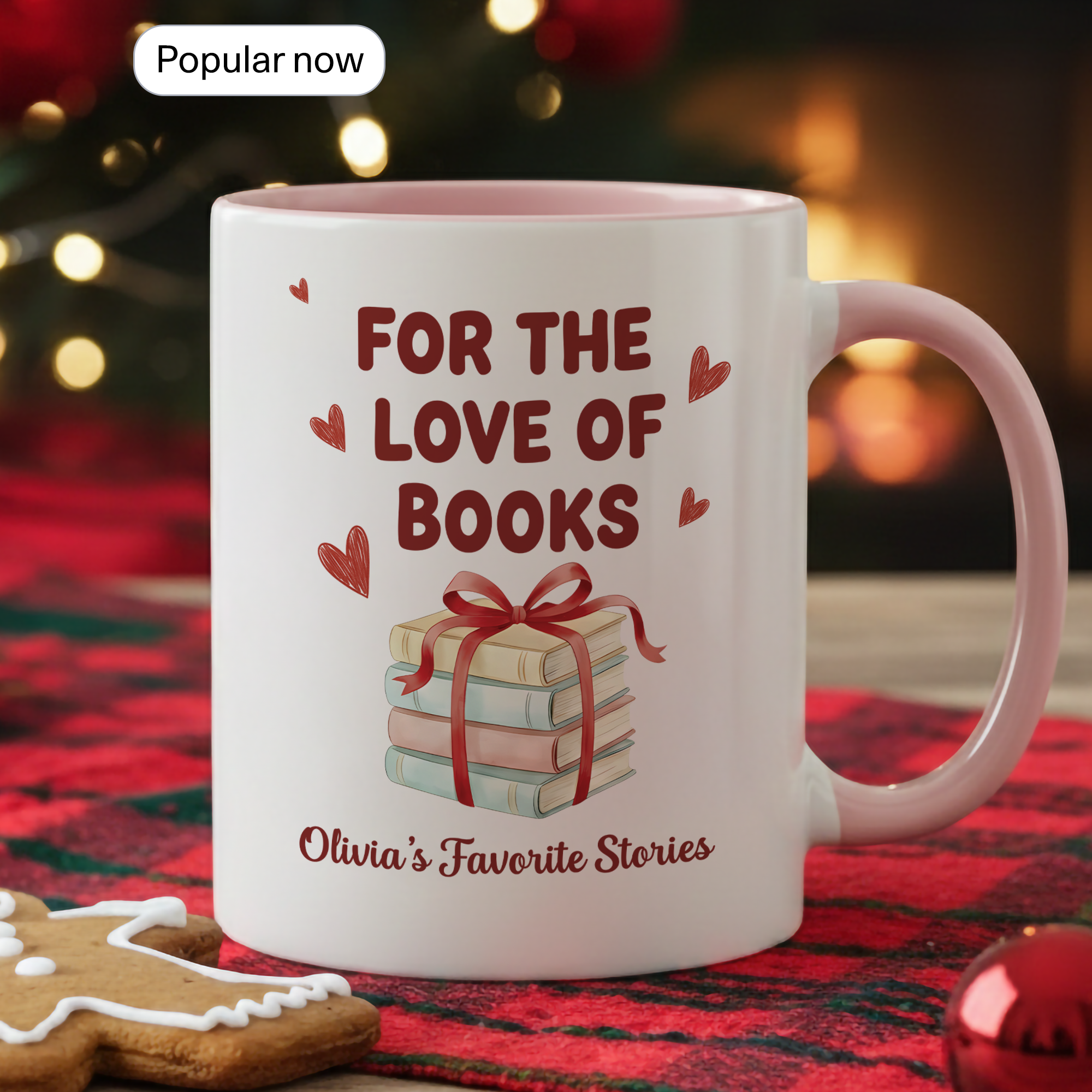 For The Love Of Books Mug – Personalized Book Lover Gift – Custom Reader Coffee Cup – Ringer Mug 11oz 15oz |Mug 110