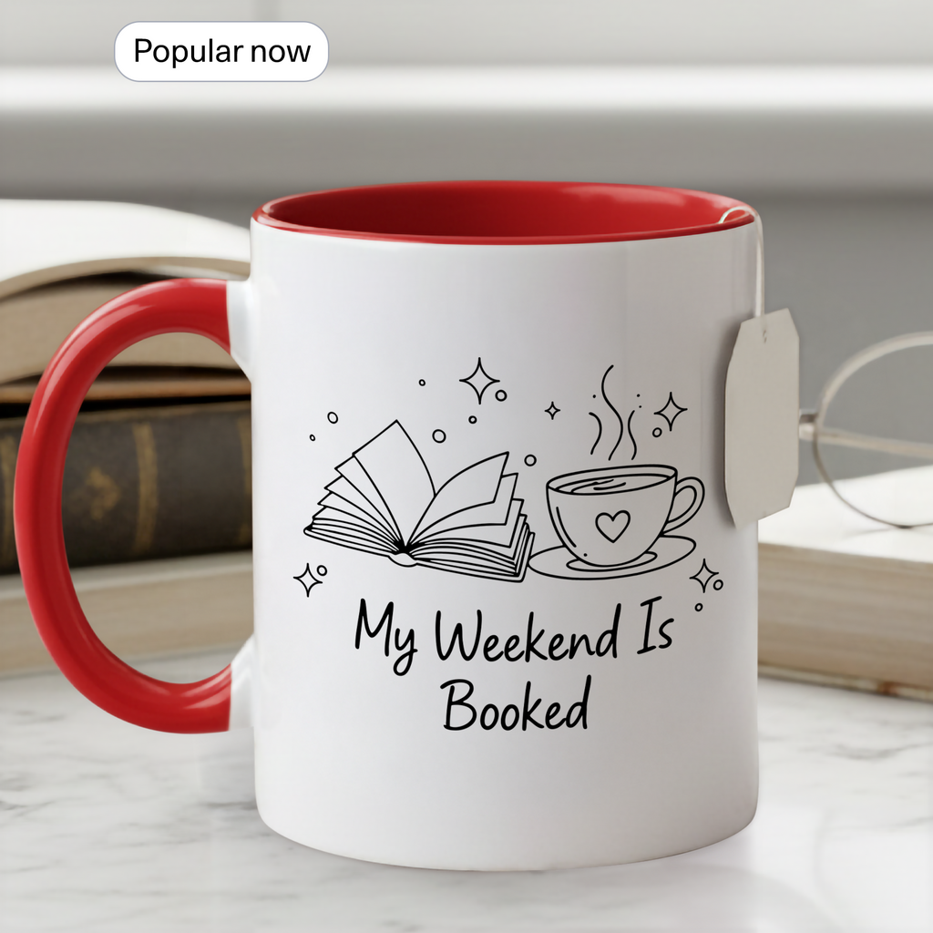 My Weekend Is Booked Personalized Mug – Funny Book Lover Coffee Cup – Custom Reader Gift |Mug 99