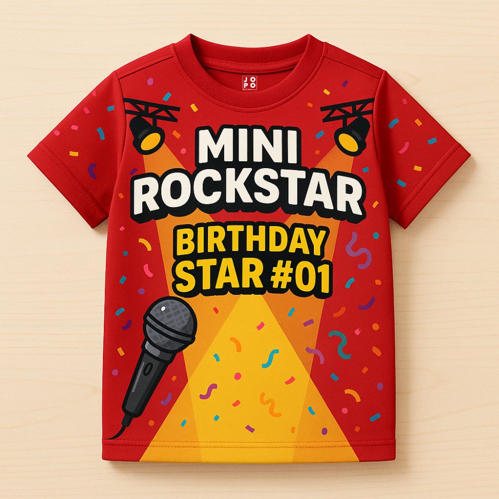 "Mini Rockstar Birthday Star #01" Kids' Jersey