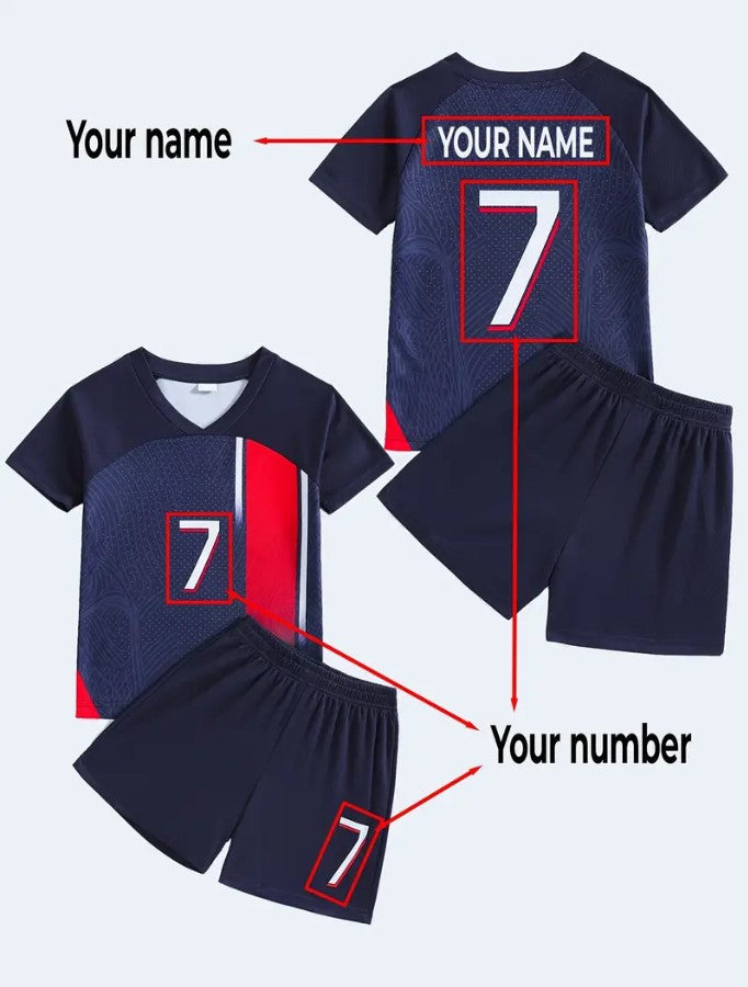 Kids Jerseys t shirt and Shorts Set - Personalised