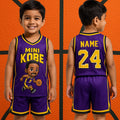 Kids Basketball Jersey with Shorts - Personalised Mini Kobe Printed Jersey