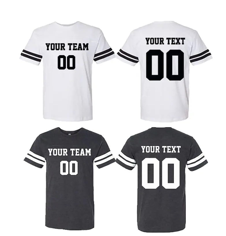 Customized Name and Number on Jersey - Sleeve Striped