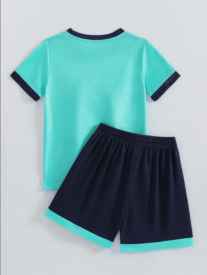 Personalised Kids Jersey T shirt and Shorts Set